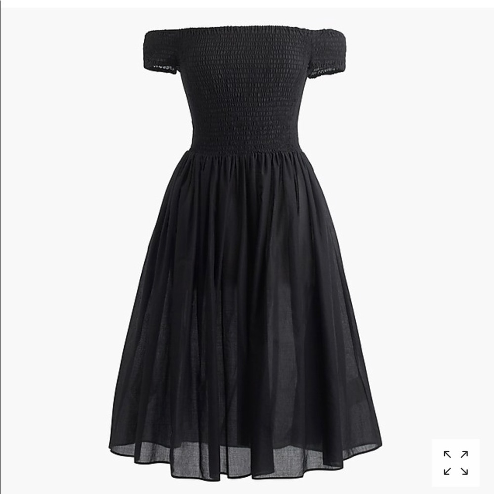 JCrew smocked off the shoulder dress